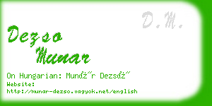 dezso munar business card